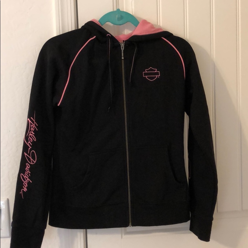 New Harley Davidson Zip up hoodie pink